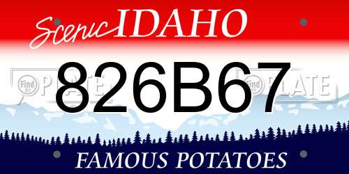 826B67 Idaho License Plate