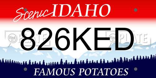 826KED Idaho License Plate