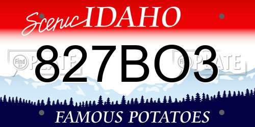 827BO3 Idaho License Plate