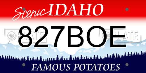827BOE Idaho License Plate