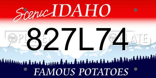 827L74 Idaho License Plate