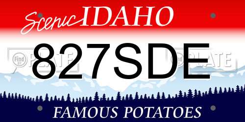 827SDE Idaho License Plate