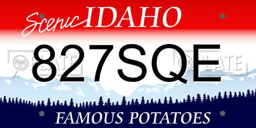 827SQE Idaho License Plate