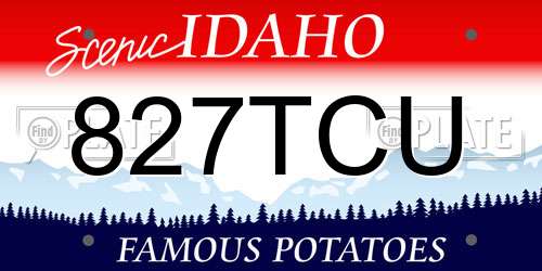 827TCU Idaho License Plate