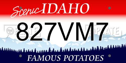 827VM7 Idaho License Plate