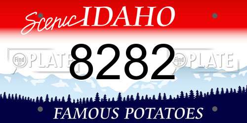 8282 Idaho License Plate