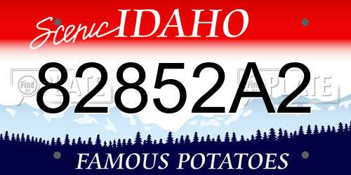 82852A2 Idaho License Plate
