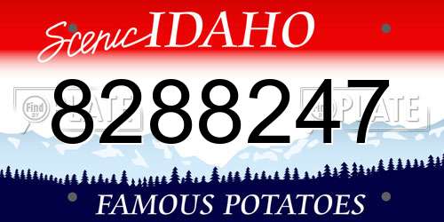8288247 Idaho License Plate