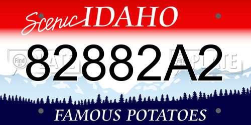 82882A2 Idaho License Plate