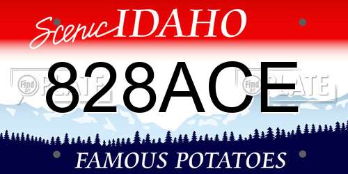 828ACE Idaho License Plate