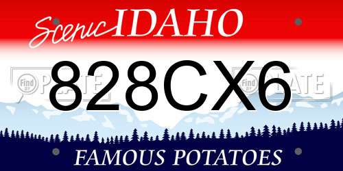 828CX6 Idaho License Plate
