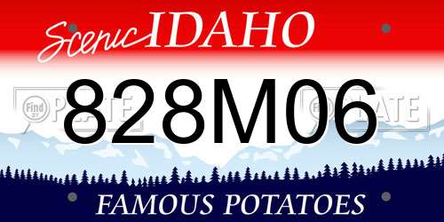 828M06 Idaho License Plate