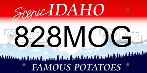 828MOG Idaho License Plate