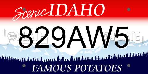 829AW5 Idaho License Plate