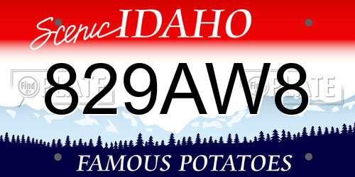 829AW8 Idaho License Plate