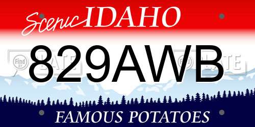 829AWB Idaho License Plate