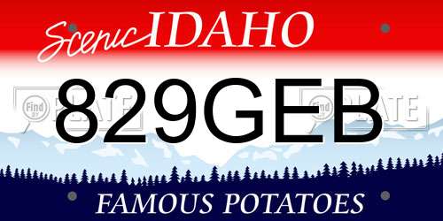 829GEB Idaho License Plate