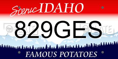 829GES Idaho License Plate