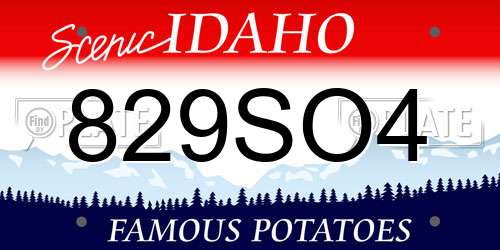 829SO4 Idaho License Plate