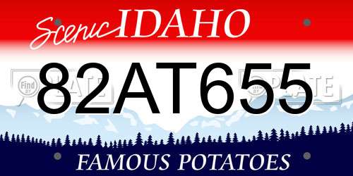 82AT655 Idaho License Plate