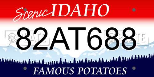 82AT688 Idaho License Plate