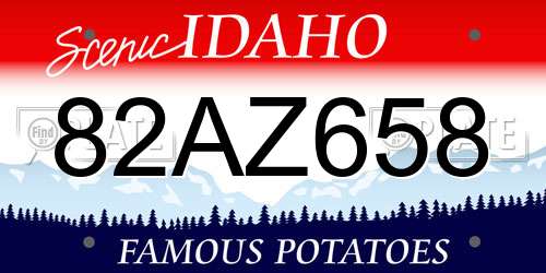 82AZ658 Idaho License Plate