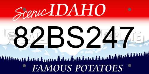 82BS247 Idaho License Plate