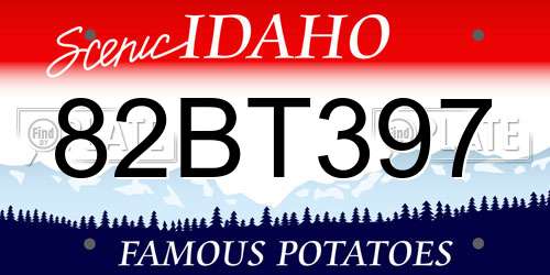82BT397 Idaho License Plate
