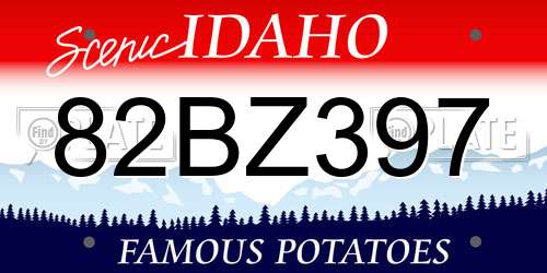 82BZ397 Idaho License Plate