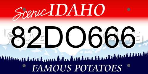 82DO666 Idaho License Plate