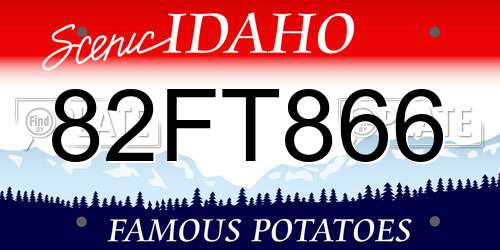 82FT866 Idaho License Plate