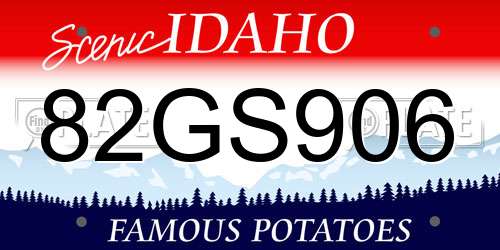 82GS906 Idaho License Plate