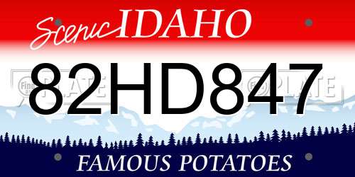 82HD847 Idaho License Plate