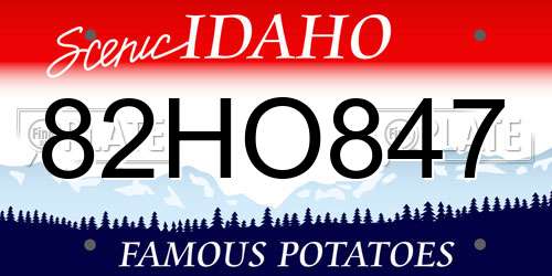 82HO847 Idaho License Plate