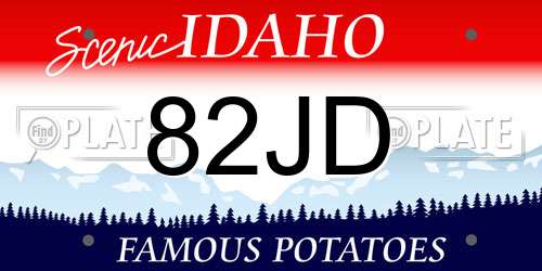 82JD Idaho License Plate