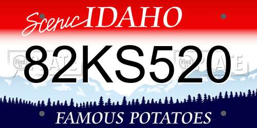 82KS520 Idaho License Plate