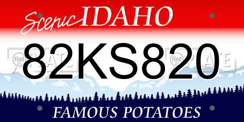 82KS820 Idaho License Plate