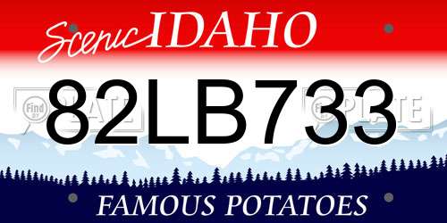 82LB733 Idaho License Plate