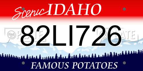 82LI726 Idaho License Plate