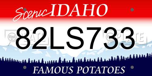 82LS733 Idaho License Plate
