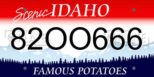 82OO666 Idaho License Plate