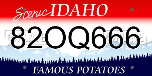 82OQ666 Idaho License Plate