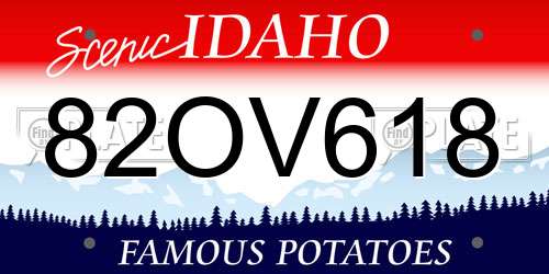 82OV618 Idaho License Plate