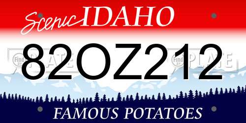 82OZ212 Idaho License Plate