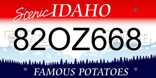 82OZ668 Idaho License Plate