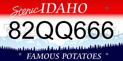 82QQ666 Idaho License Plate