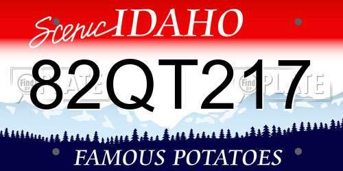 82QT217 Idaho License Plate