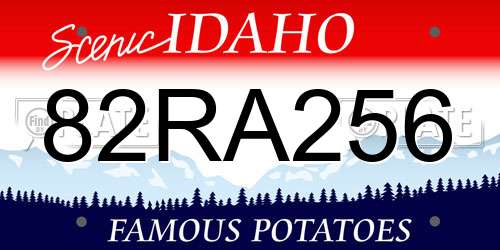 82RA256 Idaho License Plate