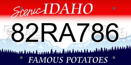 82RA786 Idaho License Plate