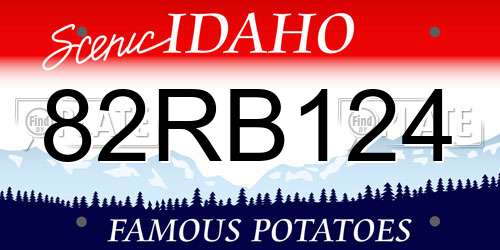 82RB124 Idaho License Plate